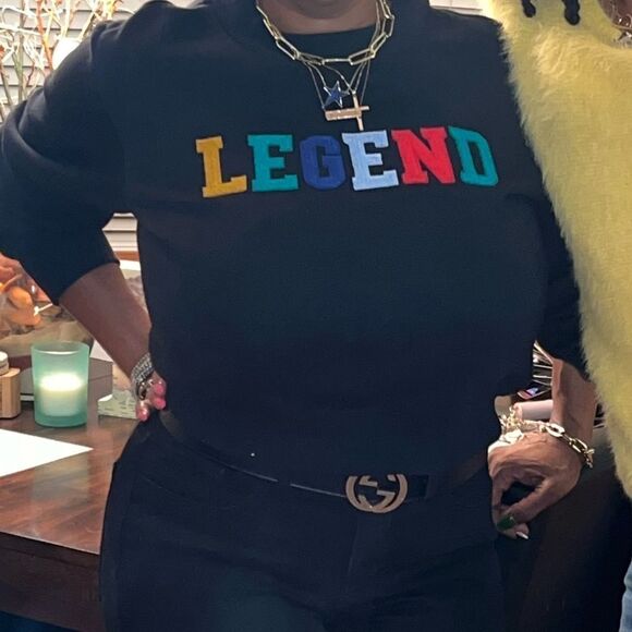 Black Legend Sweatshirt with Multicolor Lettering - Picture 5 of 5